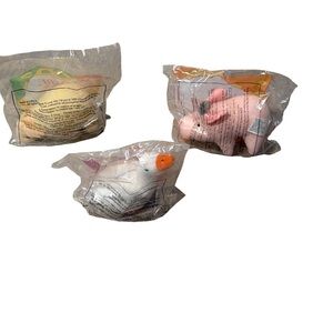 1995 McDonald Plush Small Pet Toy Set 3-Babe A Little Pig Goes A Long Way